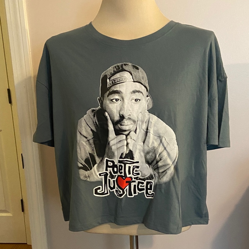 Graphic Tee with Tupac Shakur Poetic Justice Design